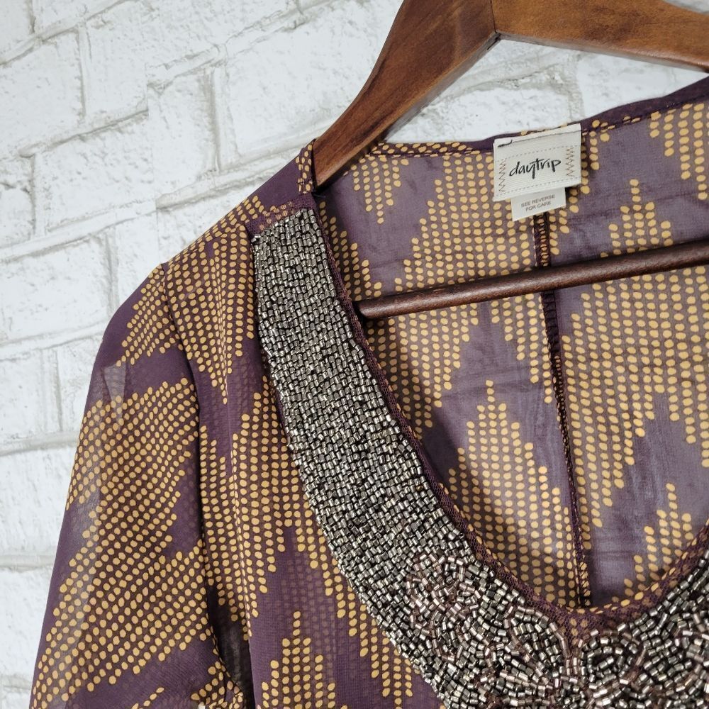 Daytrip long sleeve beaded top blouse - Picture 5 of 15